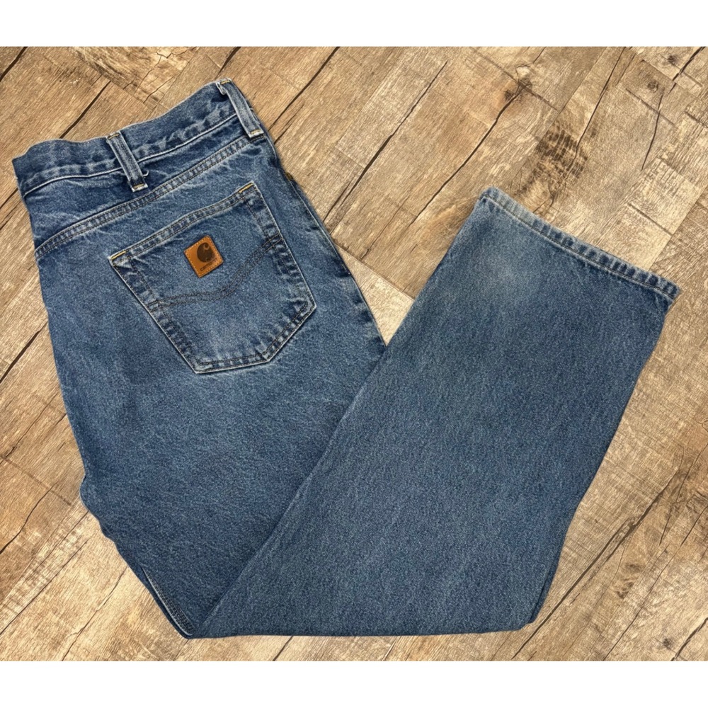 Carhartt B460 DVB Relaxed Fit Straight Leg Blue Denim Jeans Mens 40x30